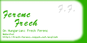 ferenc frech business card
